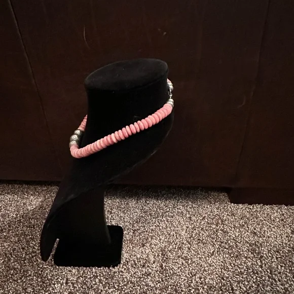 Hand Crafted “One of a Kind” Rhodochrosite & Sterling Silver Necklace - Picture 3 of 4